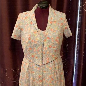 Laura Ashley blue floral dress with bolero